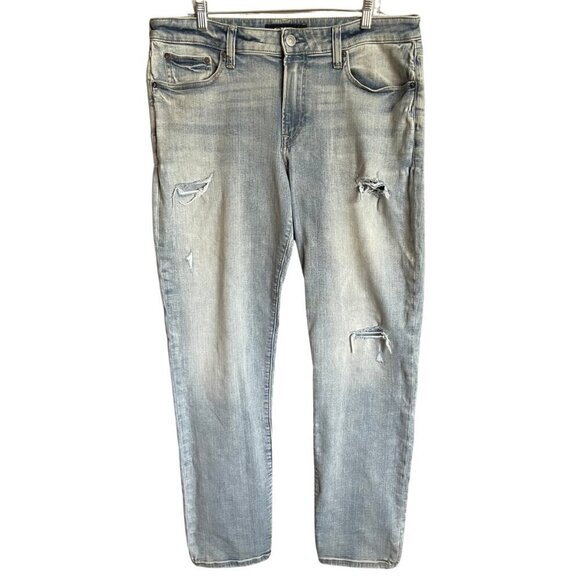 Express Hyper Stretch Slim Distressed Jeans Size 34X34 - Picture 1 of 9